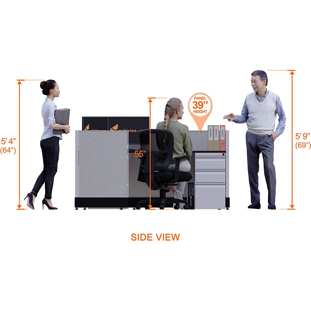 System furniture 39h side  view height